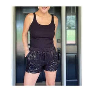 Black Sequin Shorts